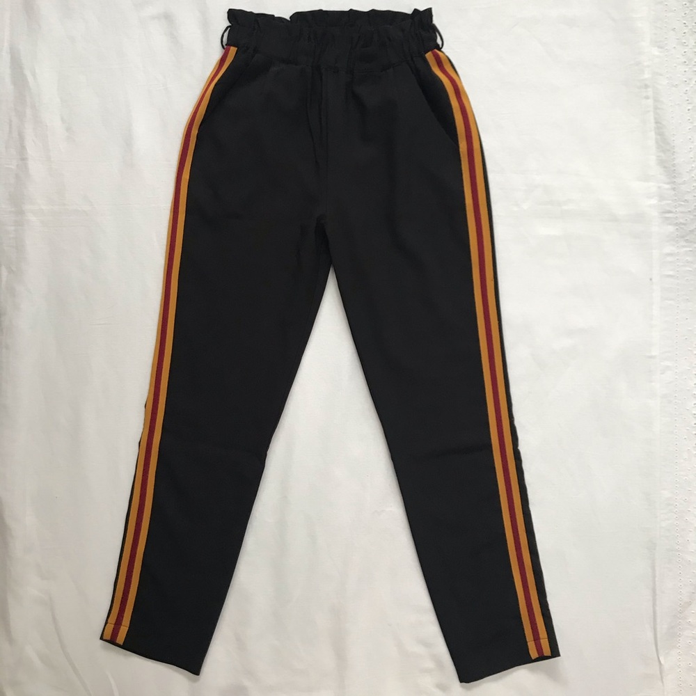 Shinestar High Waisted Tapered Pants Black M